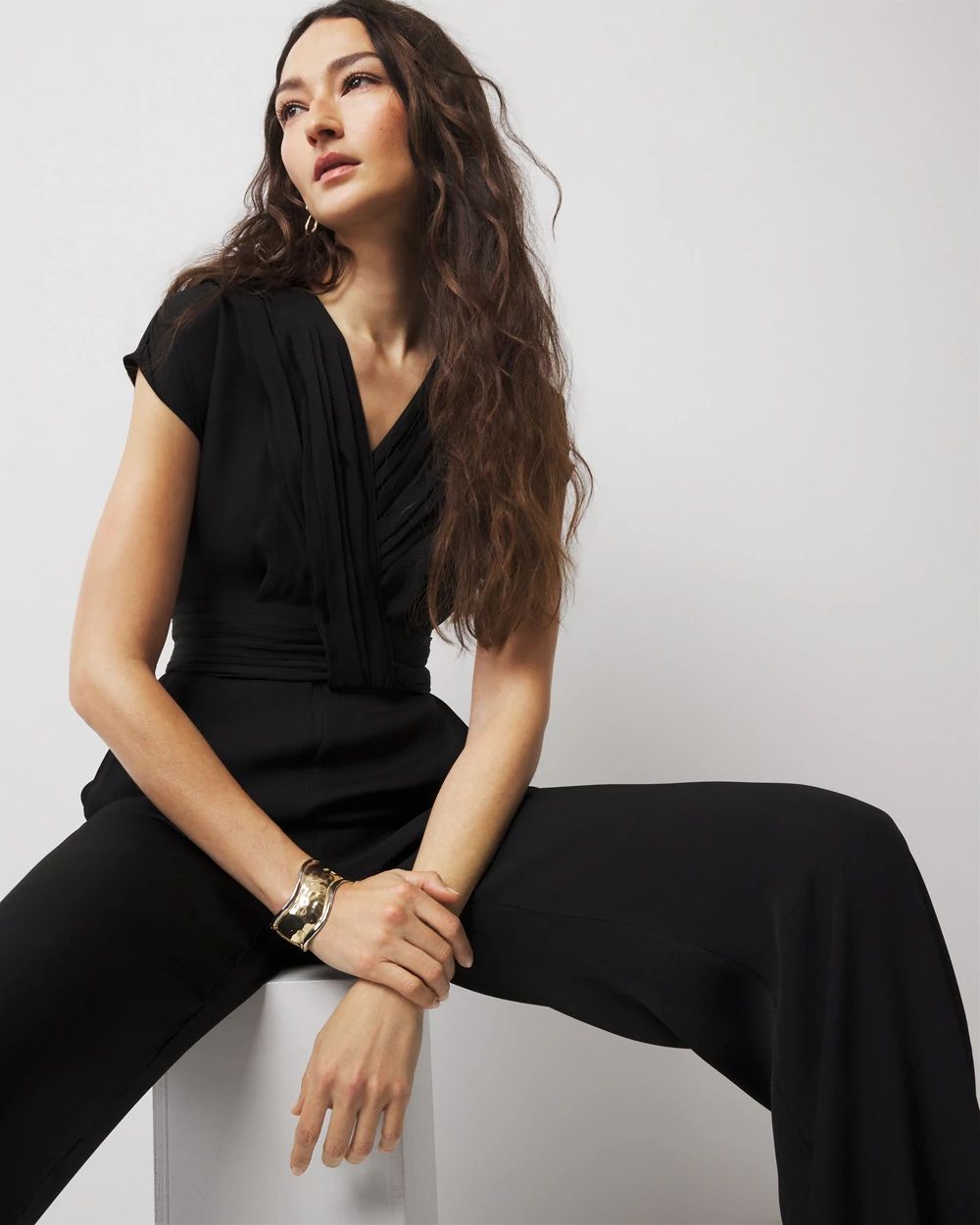 Petite Crossover-Front Jumpsuit | White House Black Market Petite Crossover-Front Jumpsuit | White House Black Market